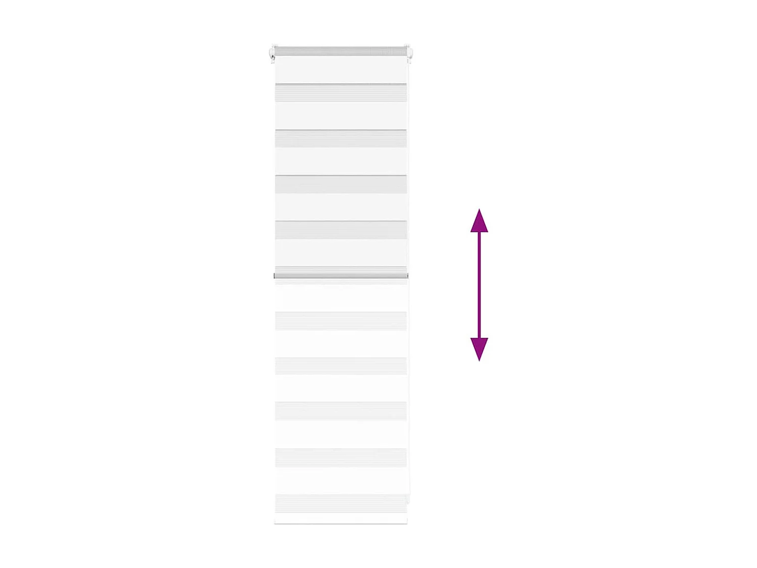 Store zèbre blanc 45x100 cm largeur du tissu 40,9 cm polyester