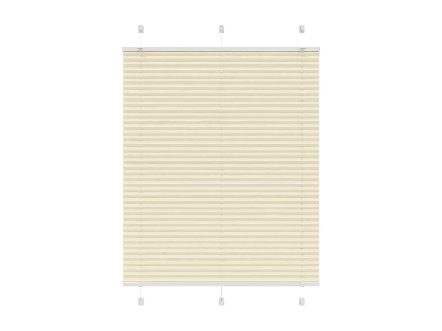 Creme Plissada Cega 110x150 cm Largura Tecido 109,4cm Poliéster