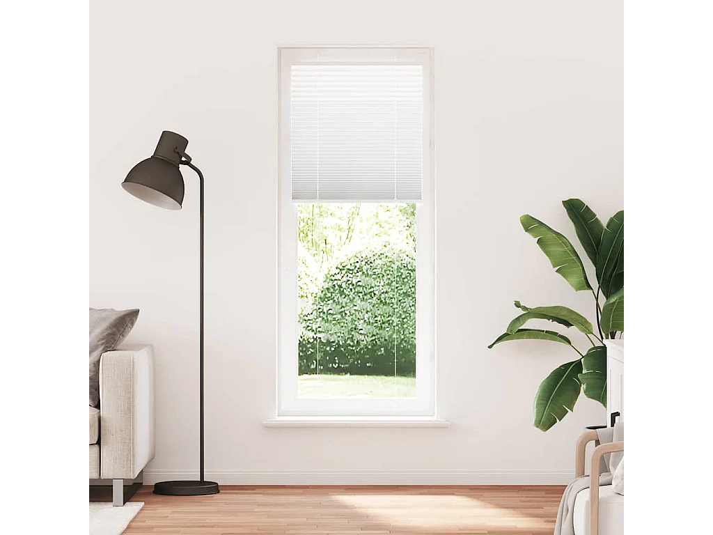 Store plissé blanc 70x200 cm largeur du tissu 69,4 cm polyester