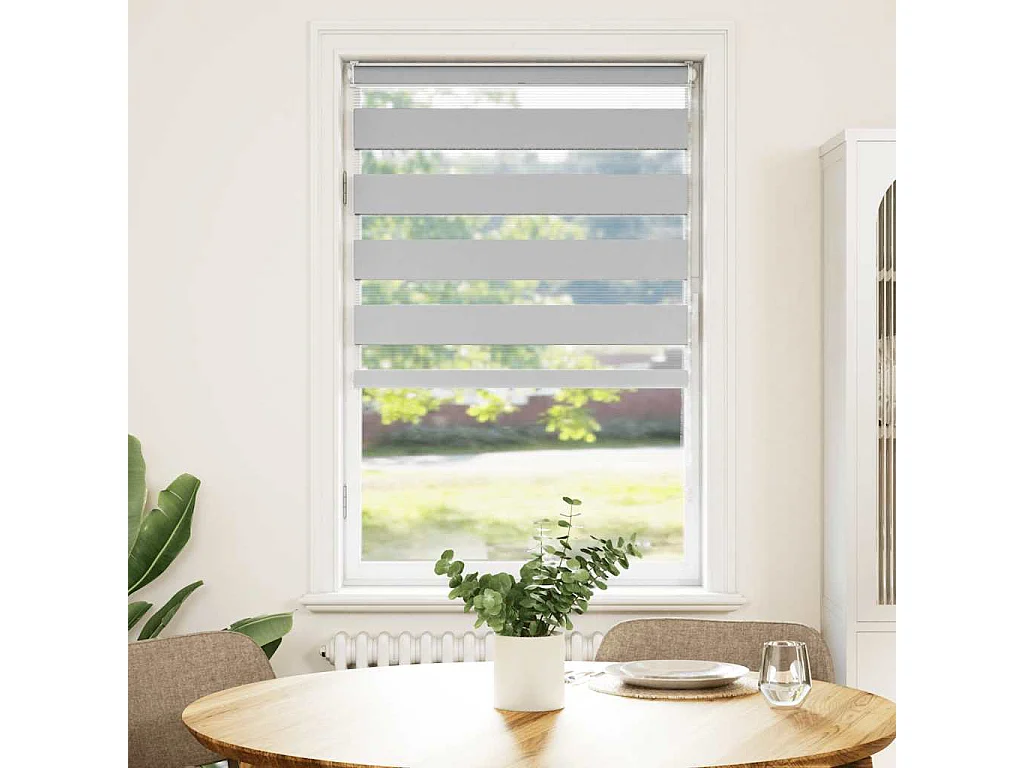 Estor cebra gris claro 70x150 cm tejido ancho 65,9 cm poliéster