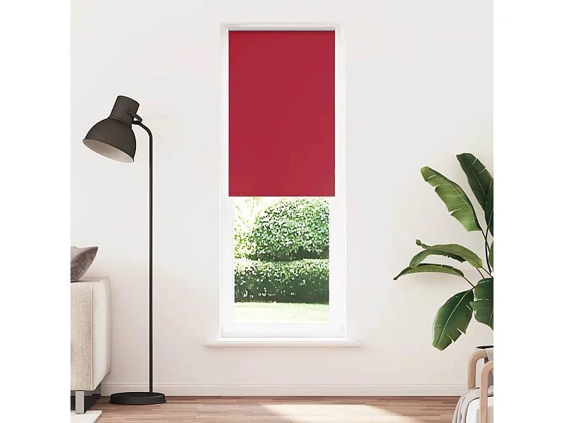 Store enrouleur occultant rouge largeur du tissu 75,7 cm