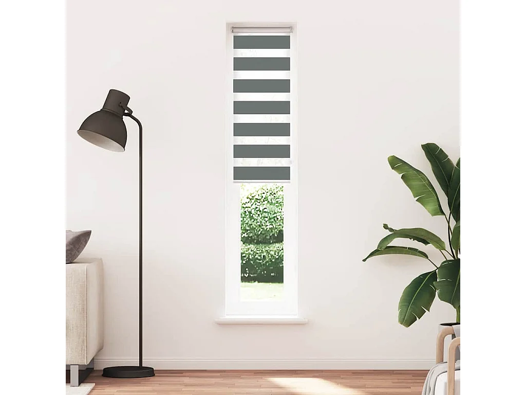 Store zèbre gris foncé largeur du tissu 35,9 cm polyester