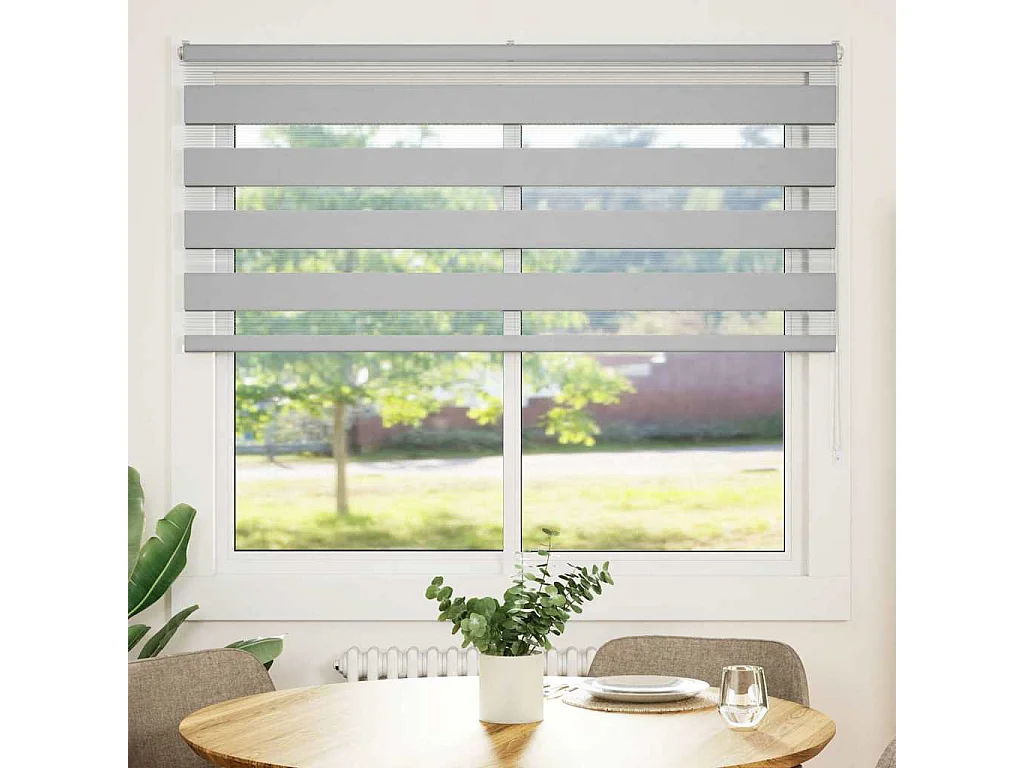 Store zèbre gris clair largeur du tissu 150,9 cm polyester