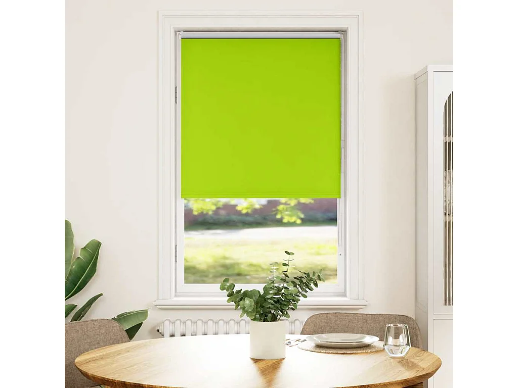 Estor Enrollable Opaco hojas verde 80x150 cm Tela Ancho 75,7 cm