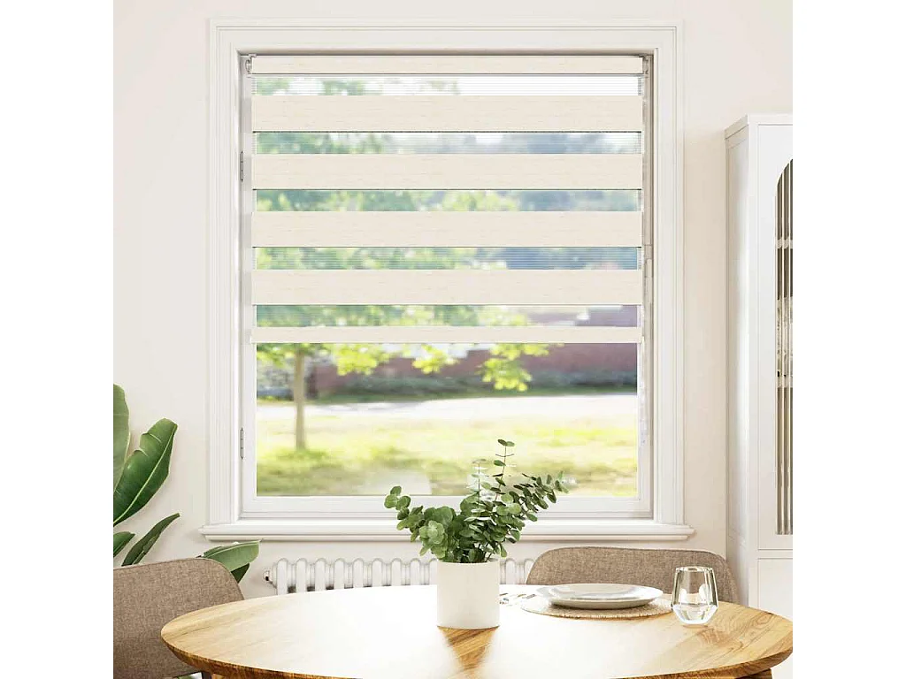 Store zèbre beige marbré largeur du tissu 110,9 cm polyester