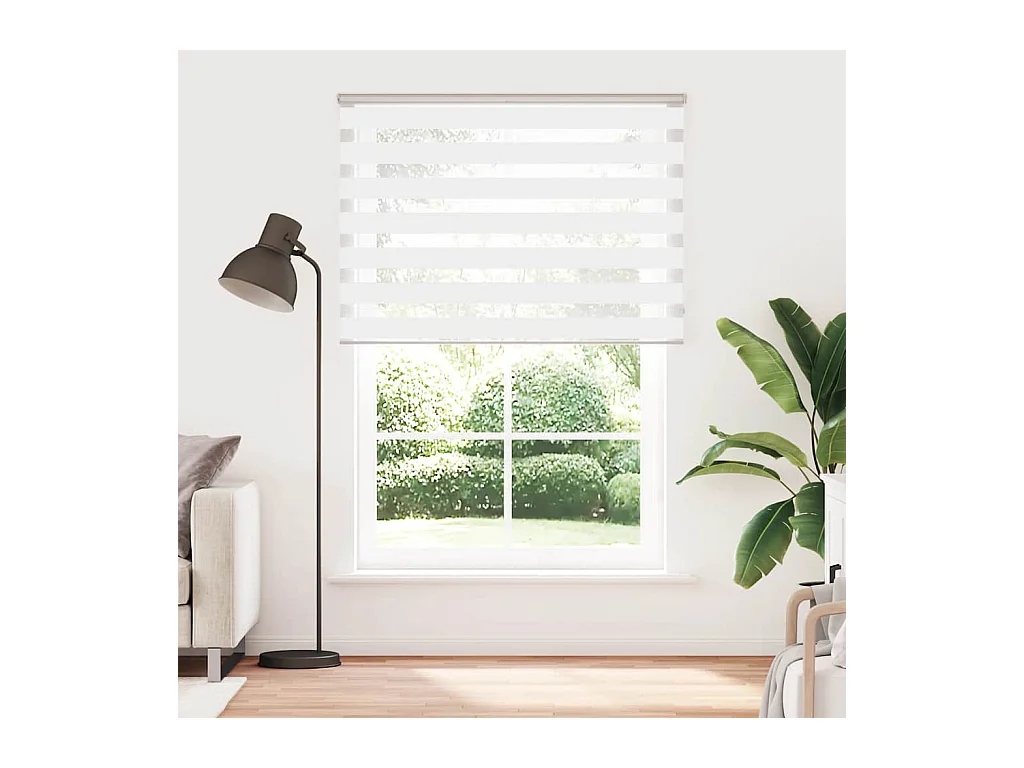 Store zèbre blanc 155x230 cm largeur du tissu 150,9cm polyester