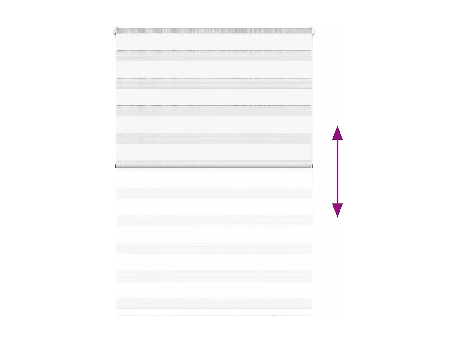 Store zèbre blanc 105x150 cm largeur du tissu 100,9cm polyester