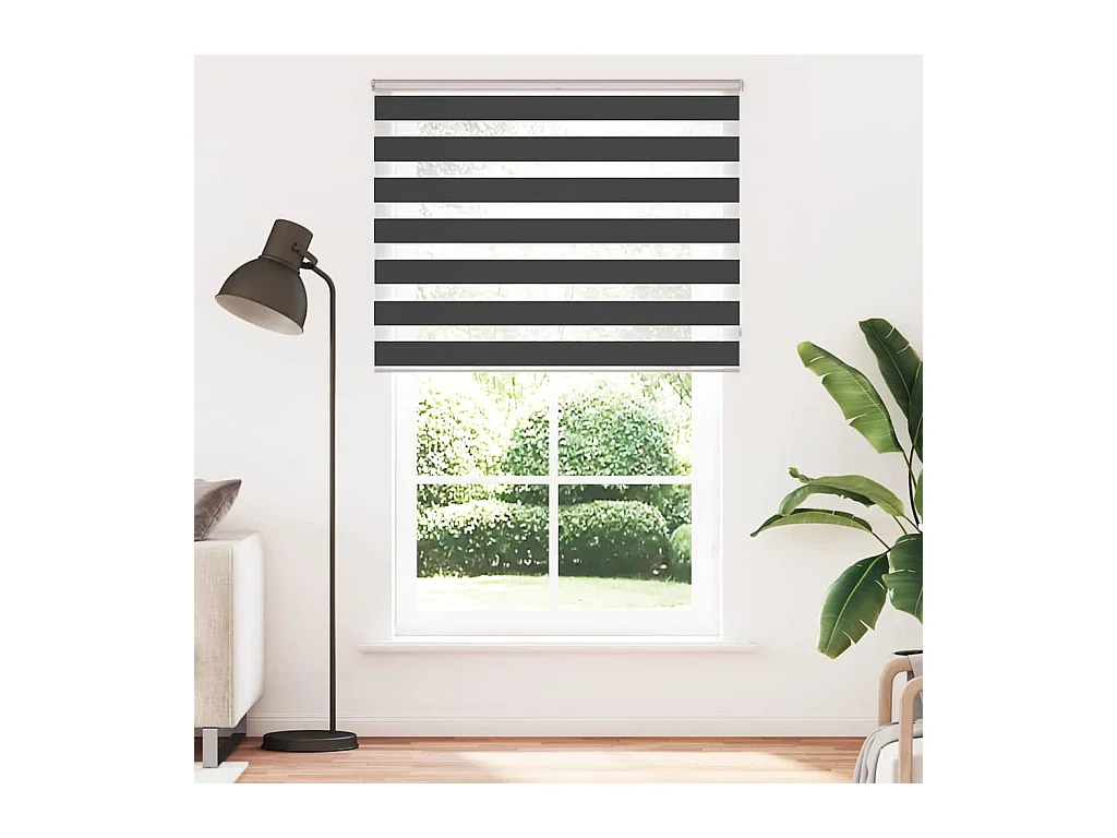 Zebra rolgordijn 150x200 cm stofbreedte 145,9 cm zwart
