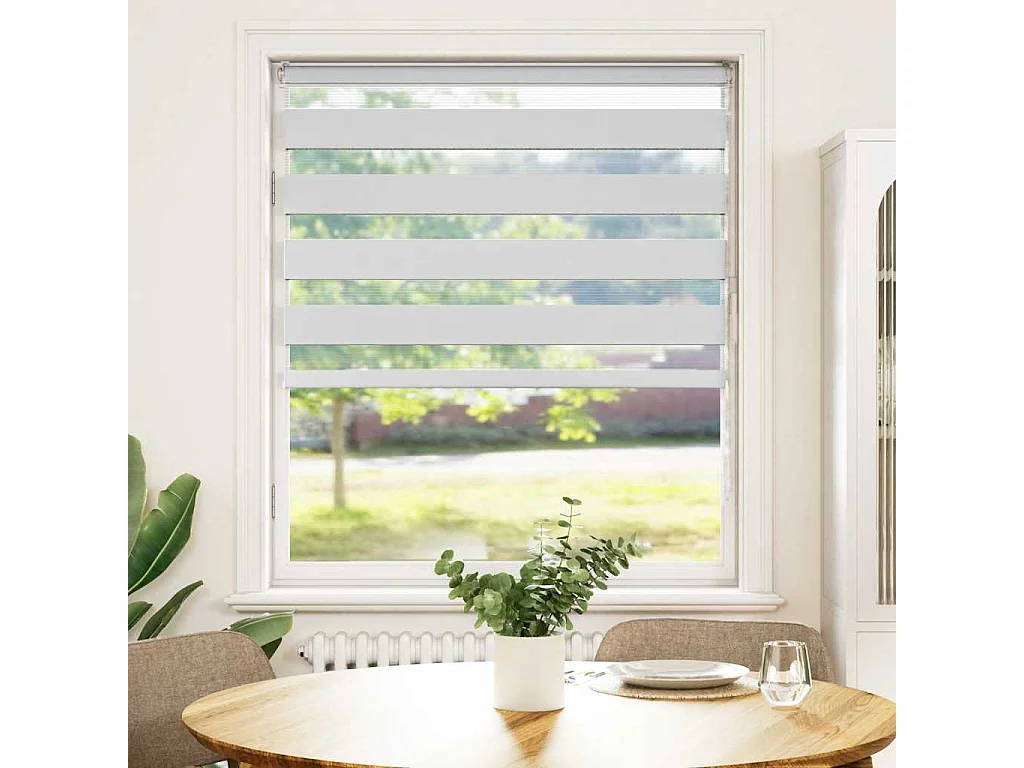 Estor cebra blanco 115x100 cm tejido ancho 110,9 cm poliéster