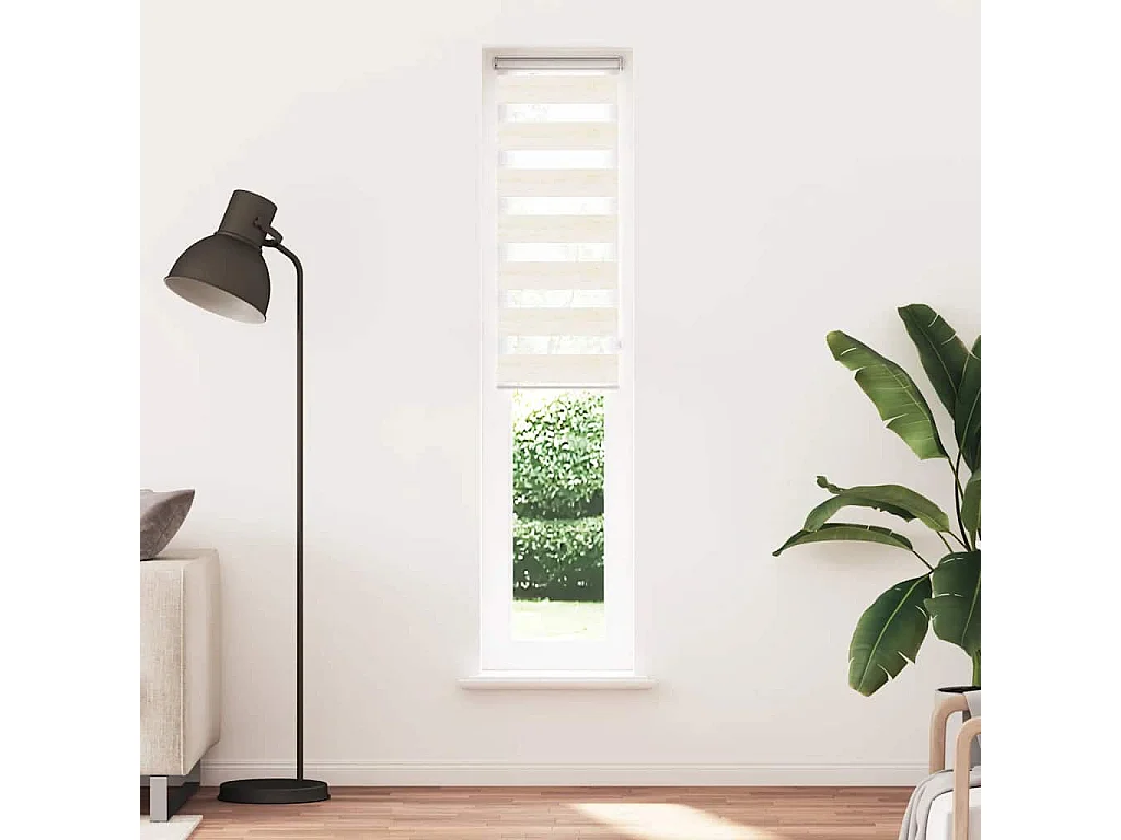 Estor cebra beige mármol tejido ancho 45,9 cm poliéster