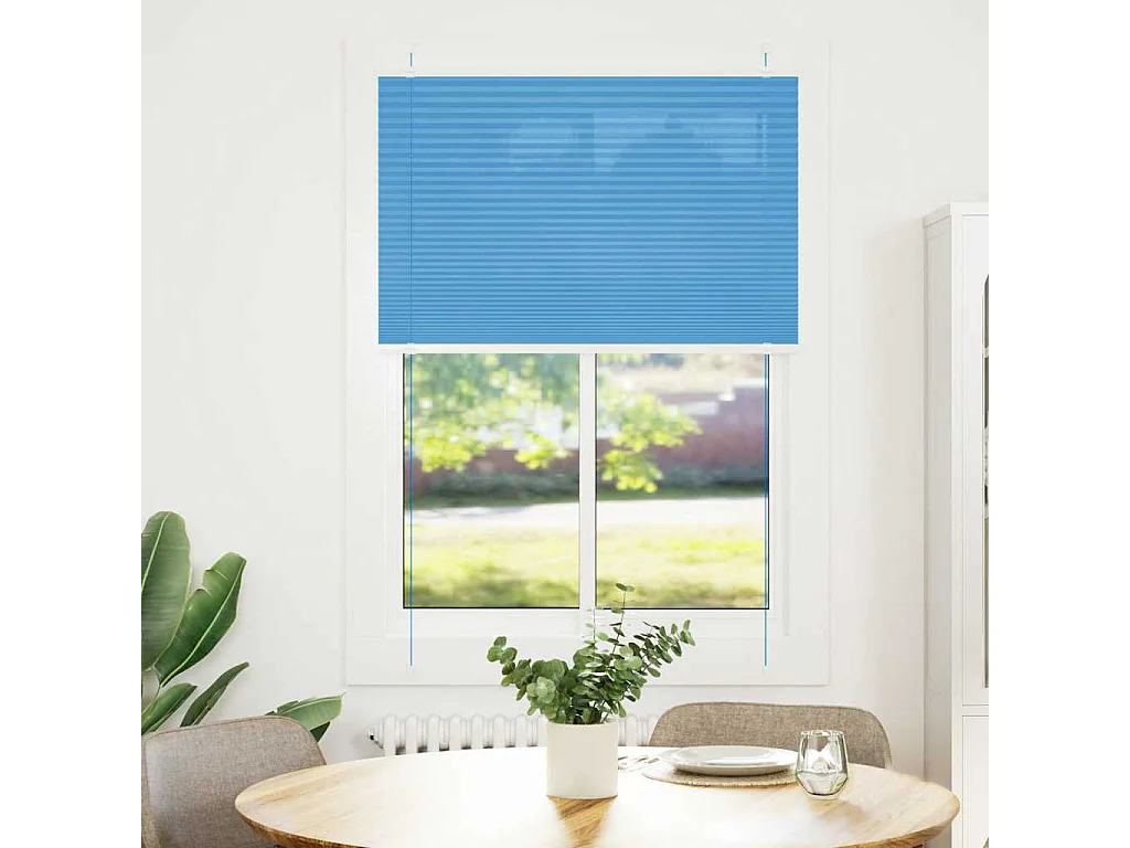 Store plissé bleu 100x150 cm largeur du tissu 99,4cm polyester