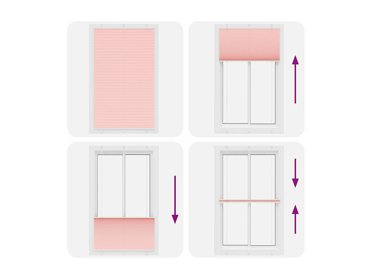 Store plissé rose 120x200 cm largeur du tissu 119,4cm polyester