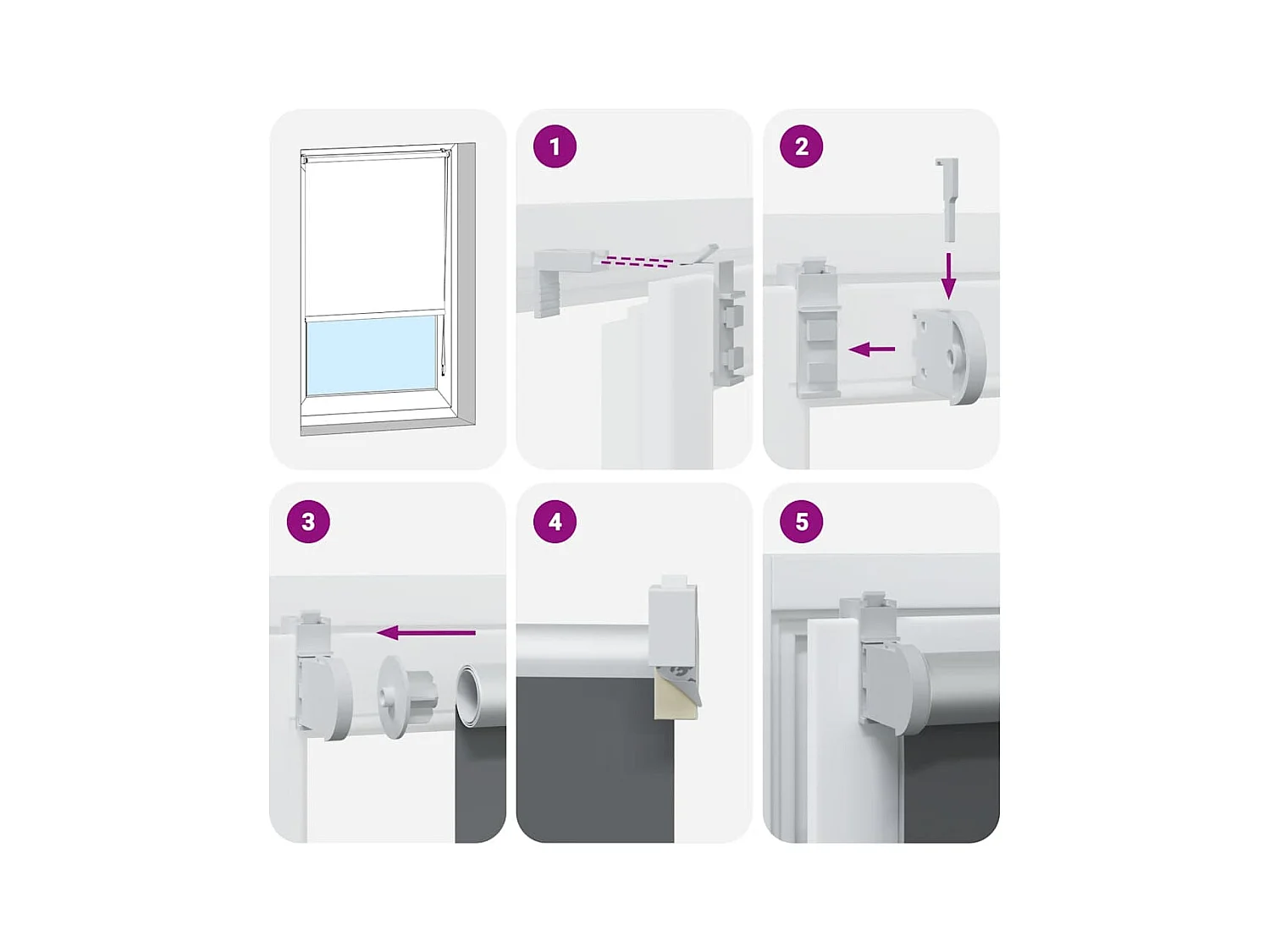 Estor Enrollable Opaco gris claro 165x175 cm Tela Ancho 161,6cm