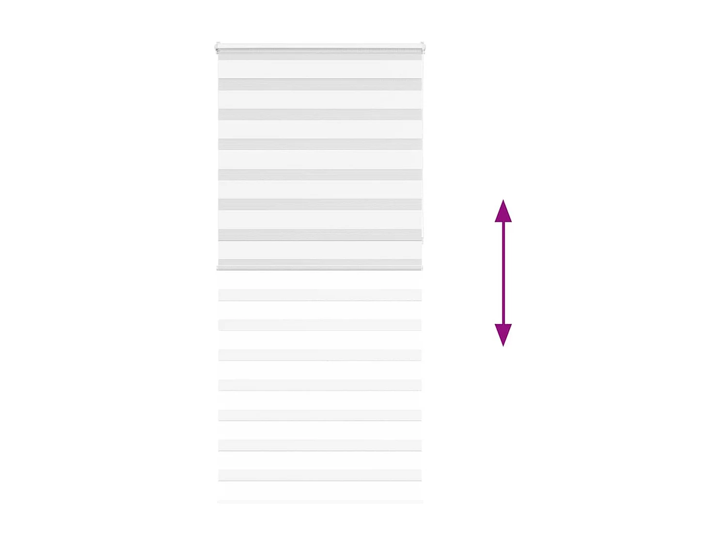 Estor cebra blanco 110x230 cm tejido ancho 105,9 cm poliéster