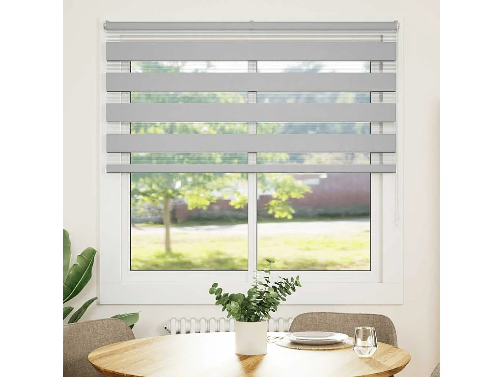 Store zèbre gris clair largeur du tissu 140,9 cm polyester