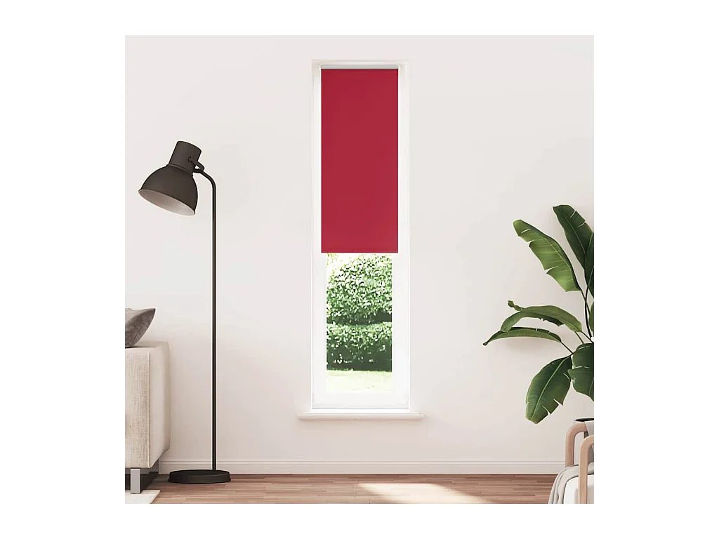Store enrouleur occultant rouge largeur du tissu 50,7 cm