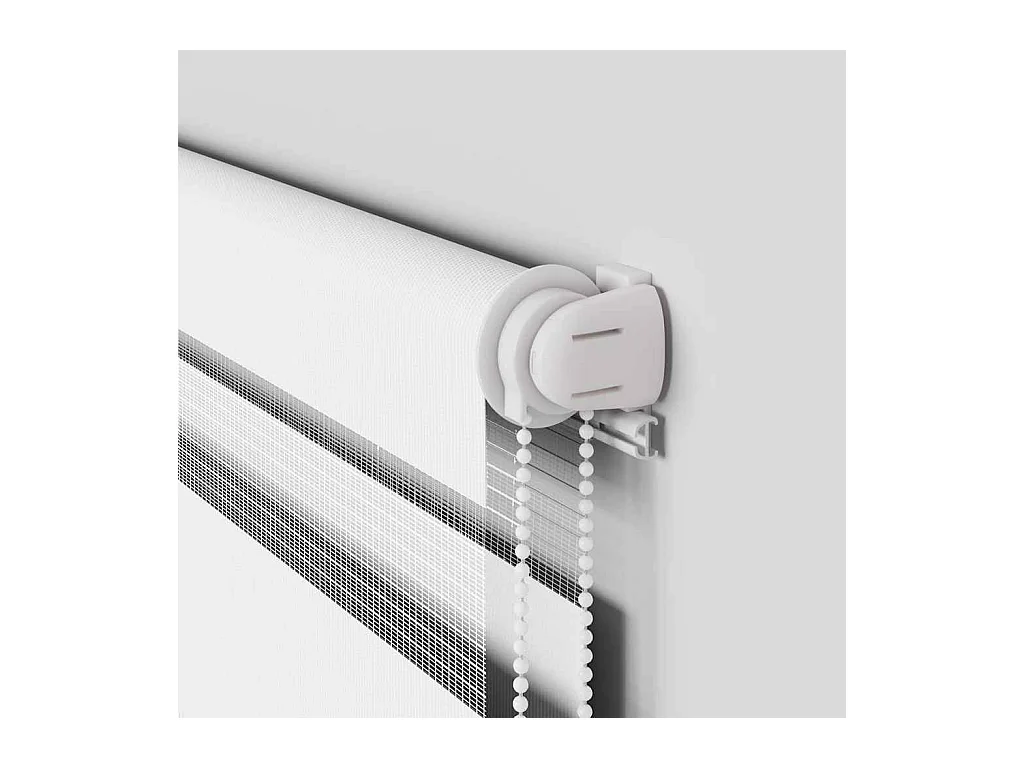 Store zèbre blanc 60x230 cm largeur du tissu 55,9 cm polyester
