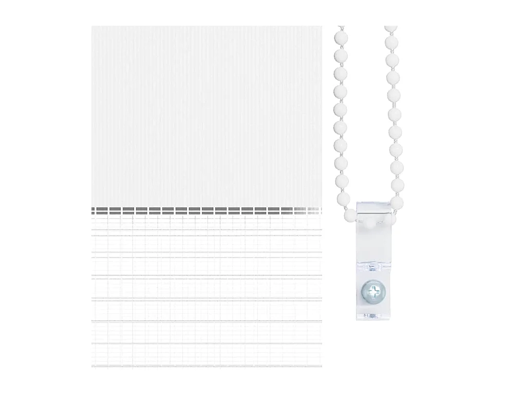 Store zèbre blanc 60x230 cm largeur du tissu 55,9 cm polyester
