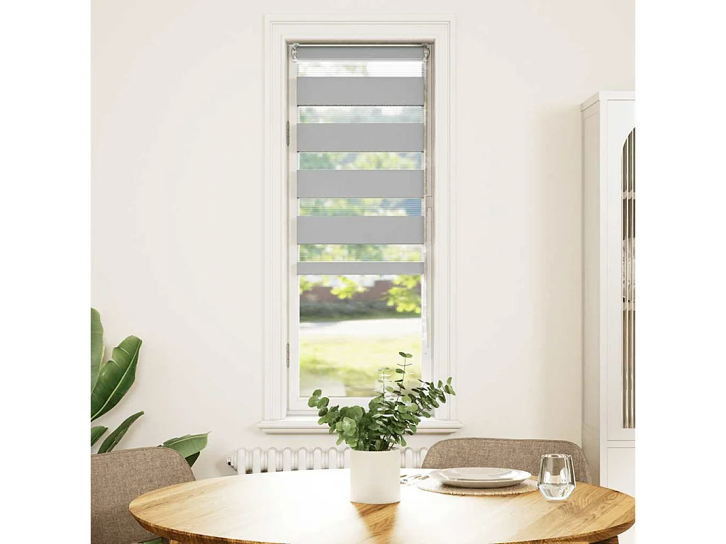 Estor cebra gris claro 45x100cm tejido ancho 40,9 cm poliéster