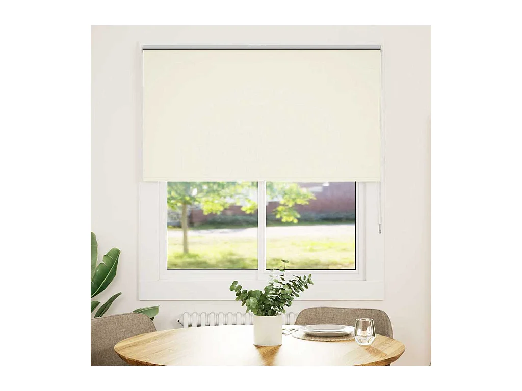 Store enrouleur occultant blanc cassé largeur du tissu 116,6 cm