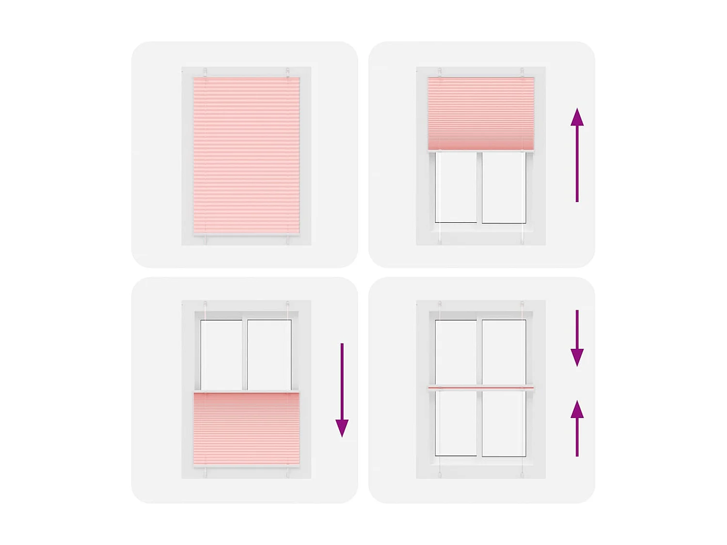 Store plissé rose 90x100 cm largeur du tissu 89,4 cm polyester