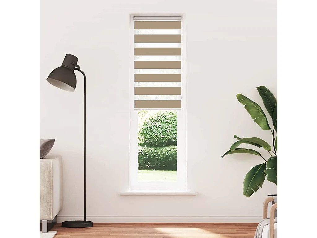 Store zèbre marron sable largeur du tissu 50,9 cm polyester