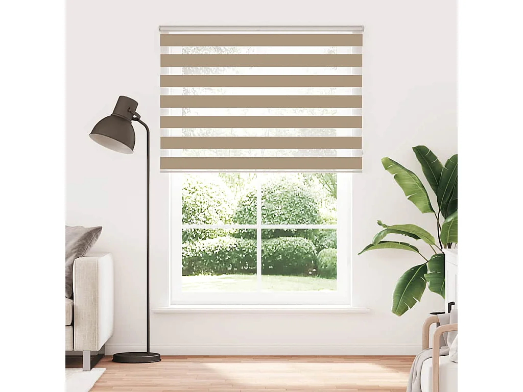 Store zèbre marron sable largeur du tissu 155,9 cm polyester