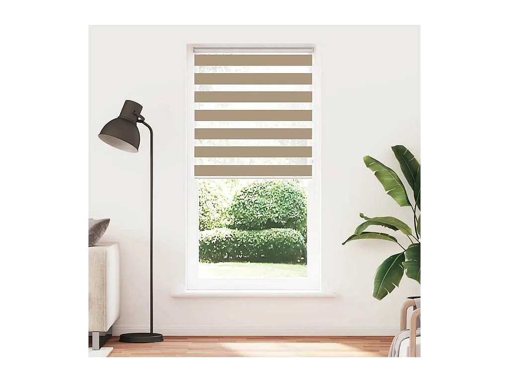 Store zèbre marron sable largeur du tissu 110,9 cm polyester