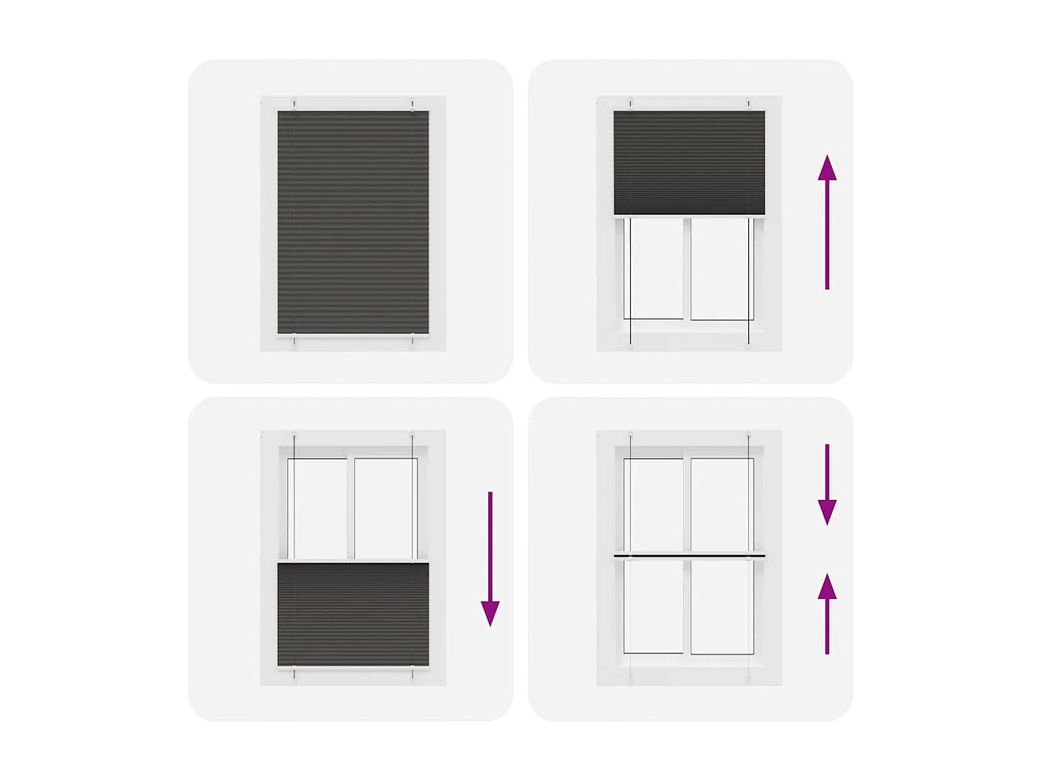 Plissé rolgordijn 100x100 cm stofbreedte 99,4cm polyester zwart