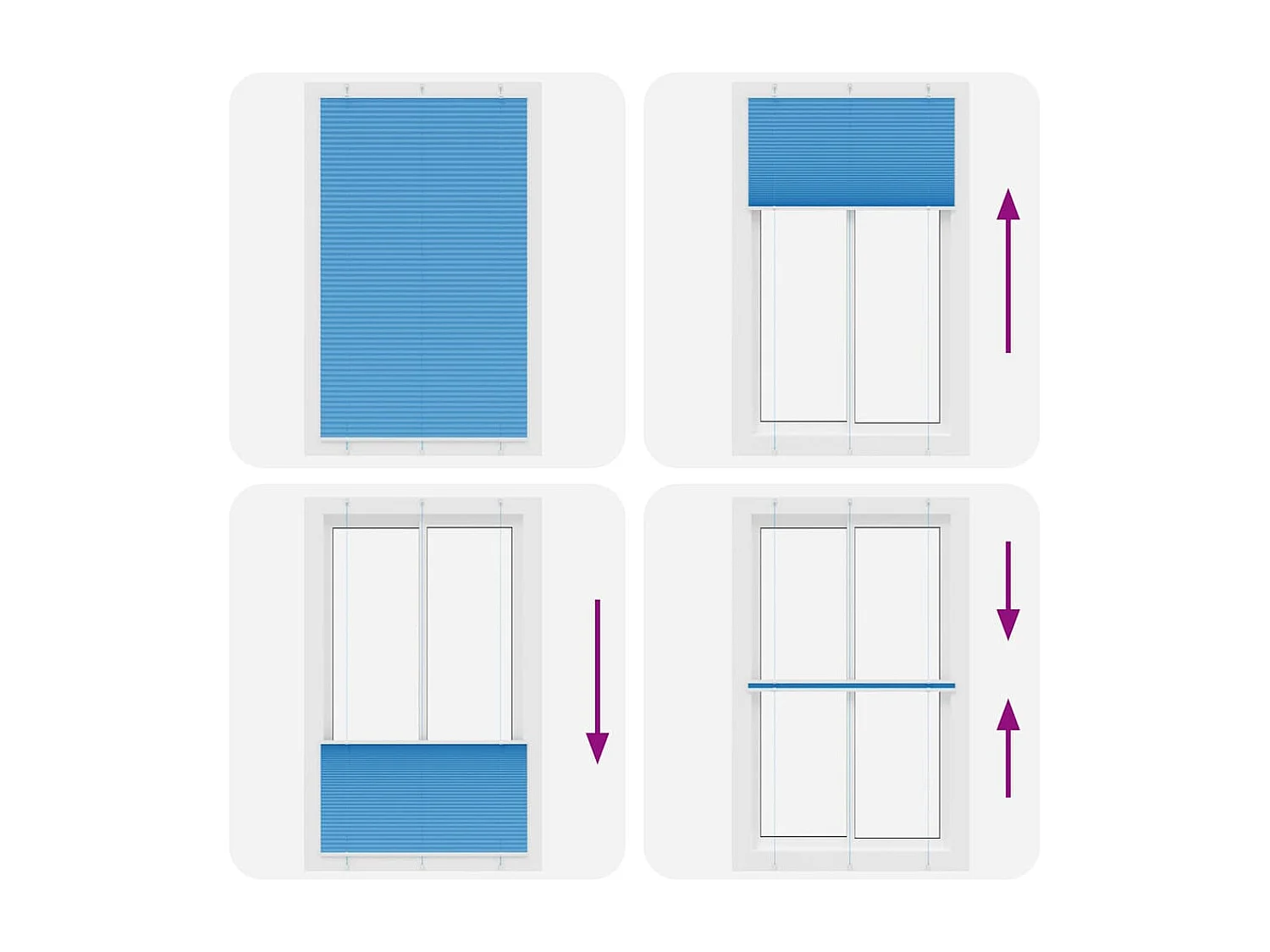 Store plissé bleu 115x200 cm largeur du tissu 114,4cm polyester