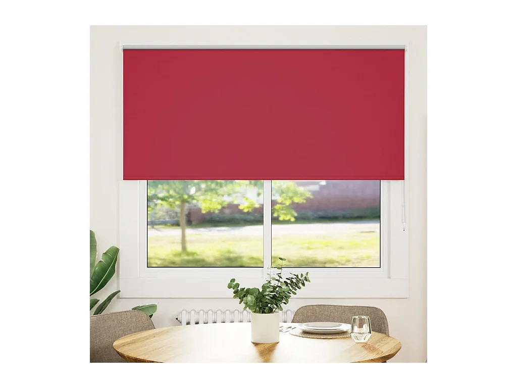 Store enrouleur occultant rouge largeur du tissu 156,6 cm