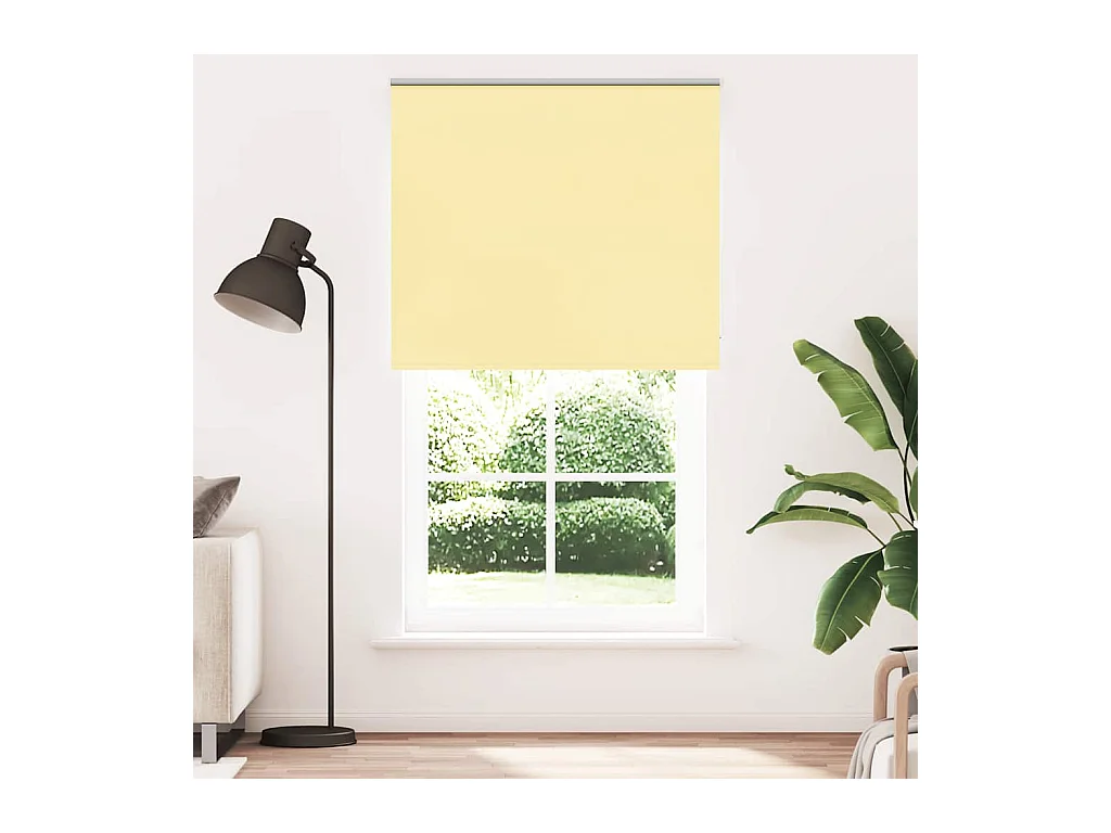 Store enrouleur occultant jaune largeur du tissu 121,6 cm