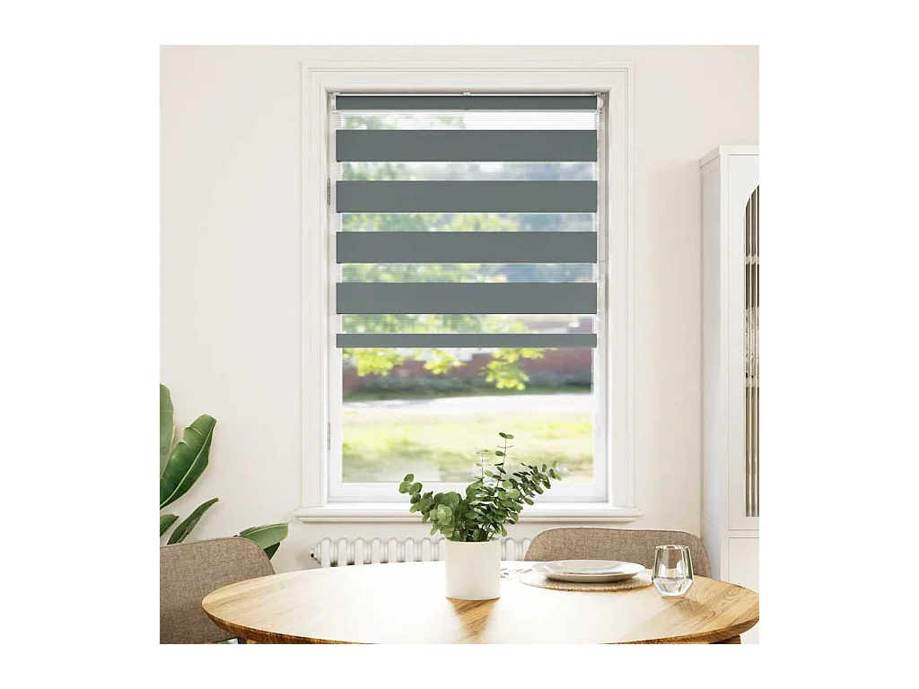 Store zèbre gris foncé largeur du tissu 80,9 cm polyester