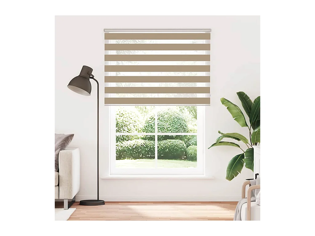 Store zèbre marron sable largeur du tissu 150,9 cm polyester