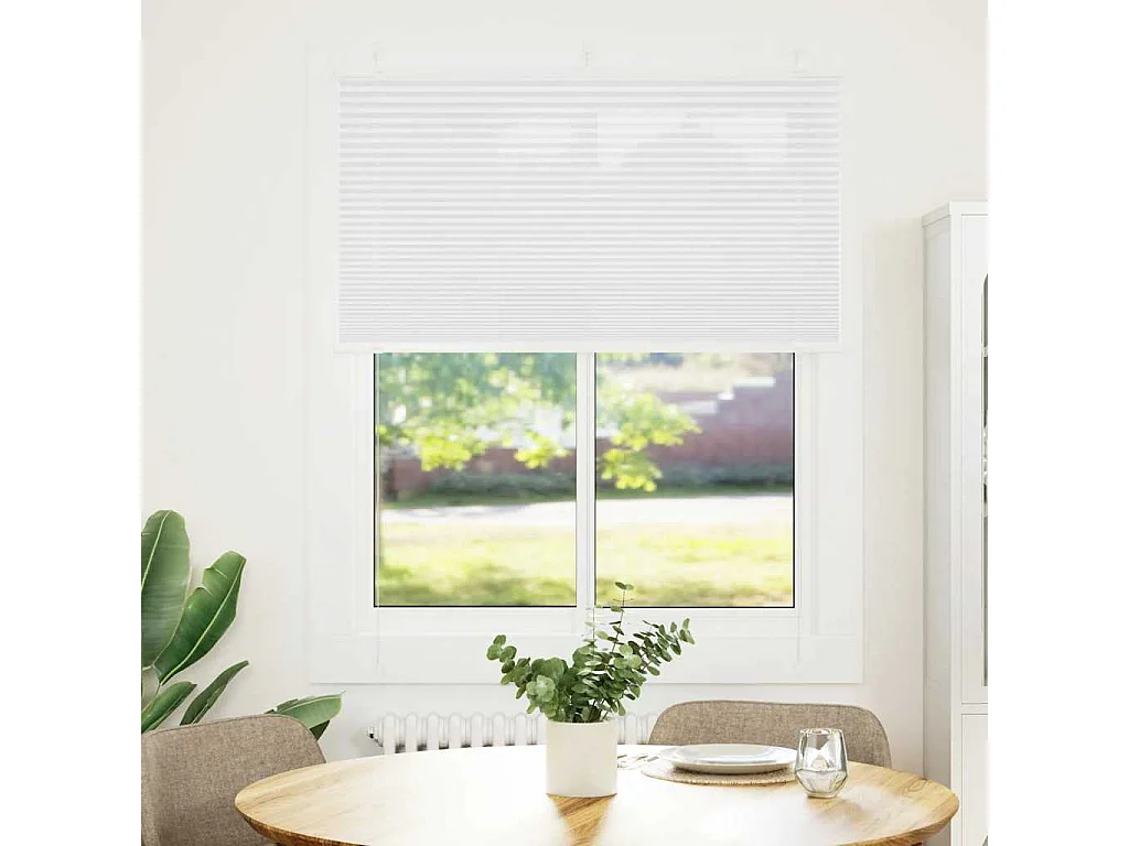 Store plissé blanc 105x100cm largeur du tissu 104,4cm polyester