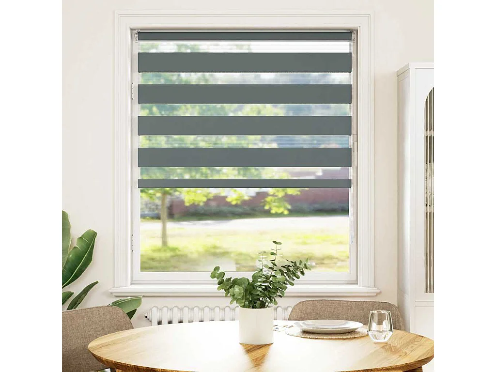 Store zèbre gris foncé largeur du tissu 110,9 cm polyester