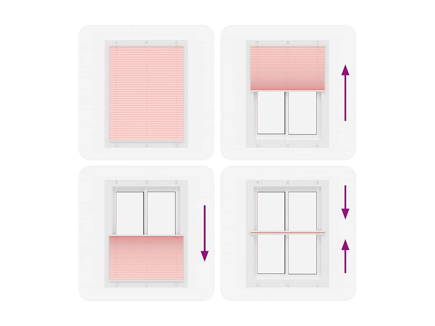 Store plissé rose 110x150 cm largeur du tissu 109,4cm polyester