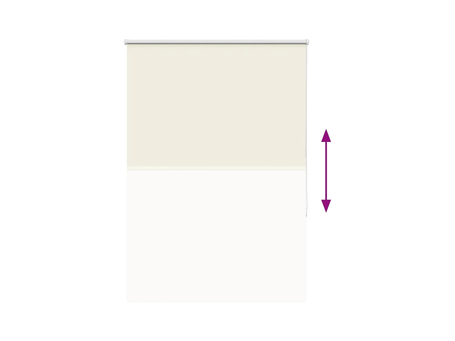 Store enrouleur occultant blanc cassé 95x150cm largeur du tissu