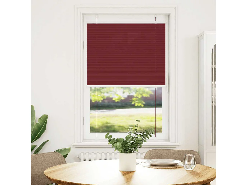 Plissado Cego Bordéus Vermelho 75x150 cm Largura Tecido