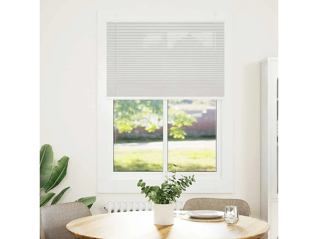 Store plissé gris clair 85x100 cm largeur du tissu 84,4 cm