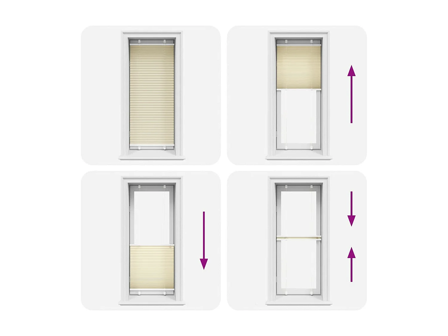 Plissé rolgordijn 55x150 cm stofbreedte 54,4 cm polyester crème