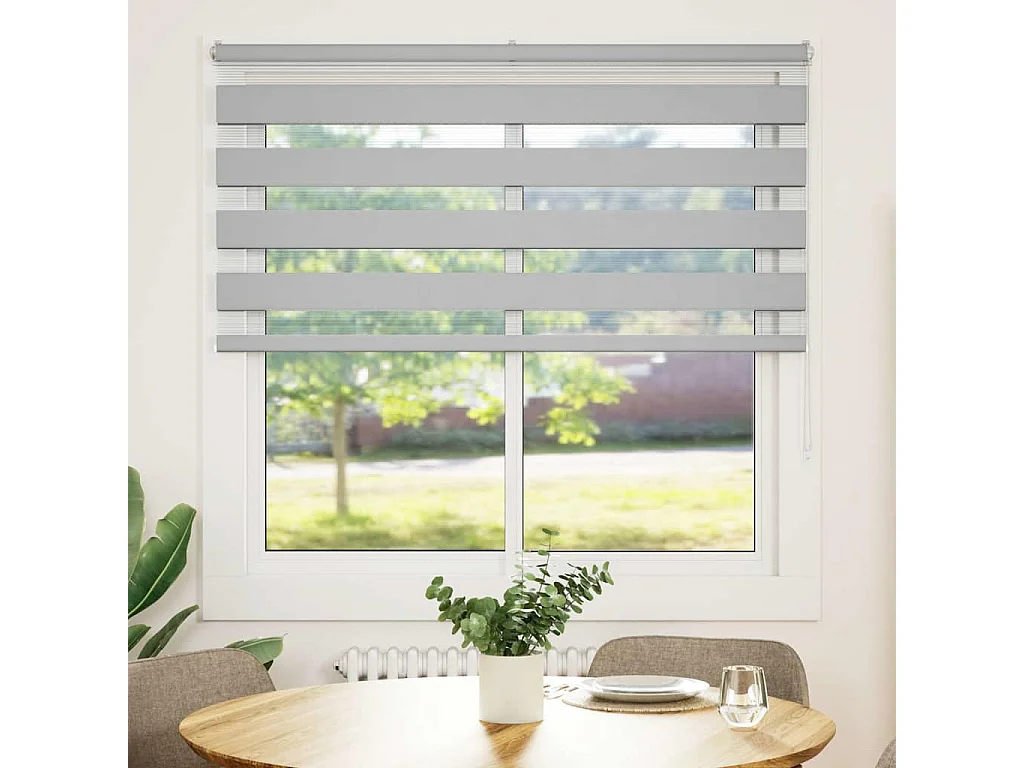 Store zèbre gris clair largeur du tissu 140,9 cm polyester