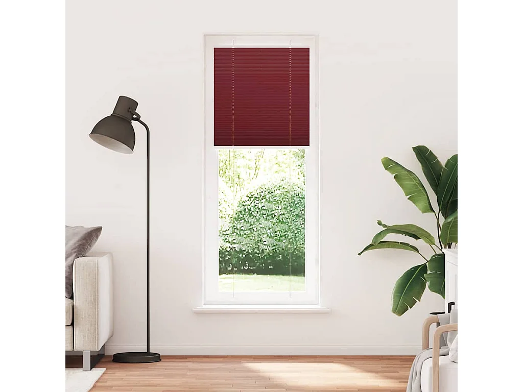 Plissado Cego Bordéus Vermelho 75x200 cm Largura Tecido