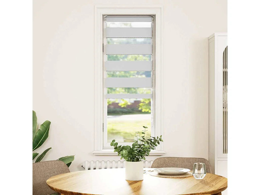 Store zèbre blanc 45x150 cm largeur du tissu 40,9 cm polyester