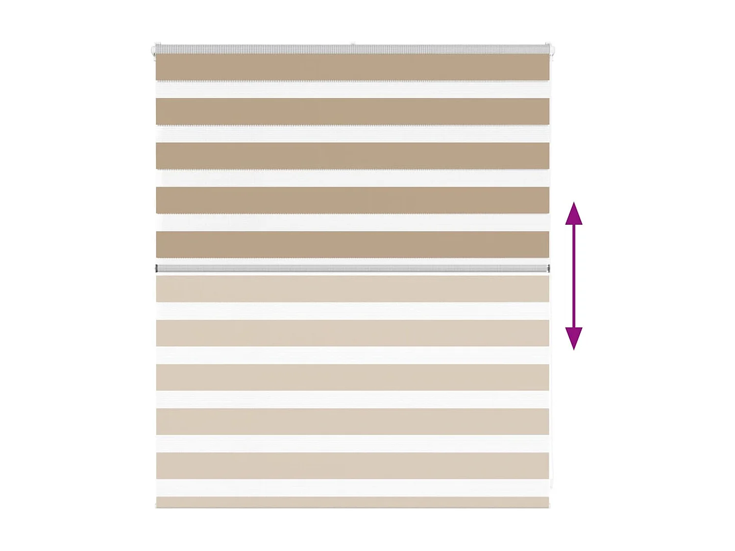 Store zèbre marron sable largeur du tissu 120,9 cm polyester