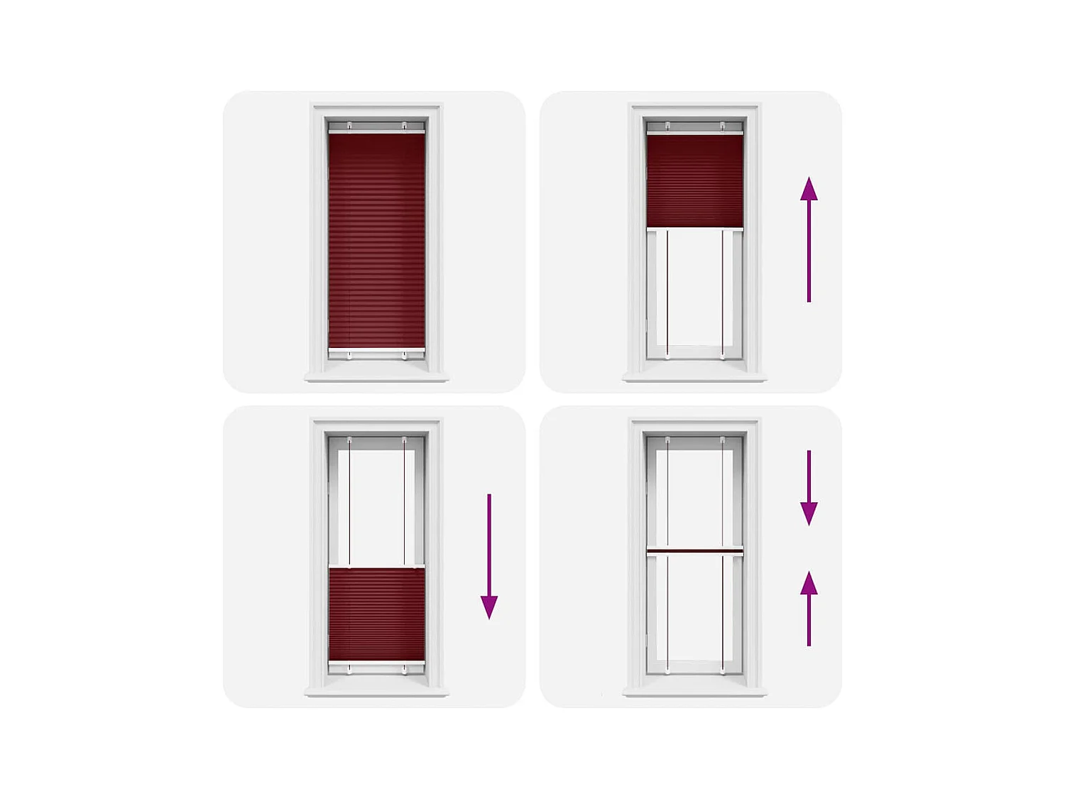 Estor Plisado rojo burdeos 55x100 cm Tela Ancho 54,4 cm