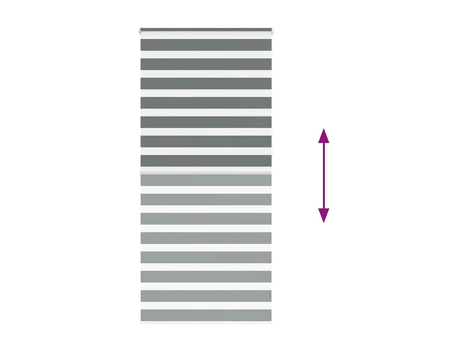 Estor cebra gris oscuro tejido ancho 105,9 cm poliéster