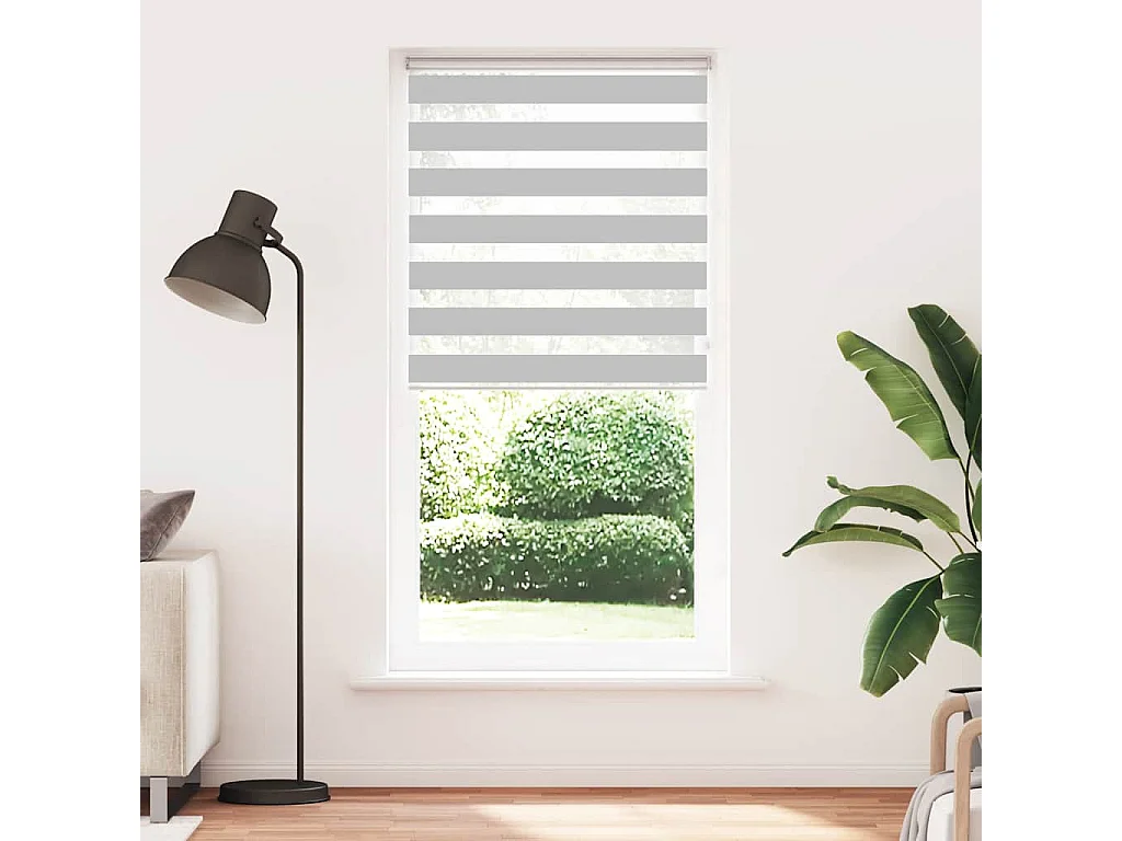 Estor cebra gris claro 115x230cm tejido ancho 110,9cm poliéster