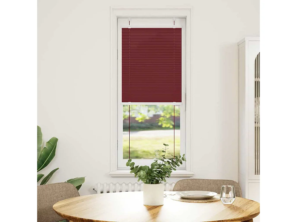 Store plissé rouge bordeaux 45x150 cm largeur du tissu 44,4 cm
