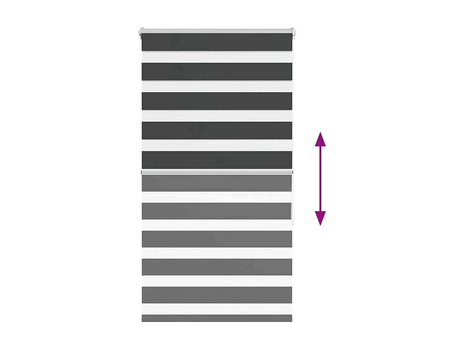 Zebra rolgordijn 80x150 cm stofbreedte 75,9 cm zwart